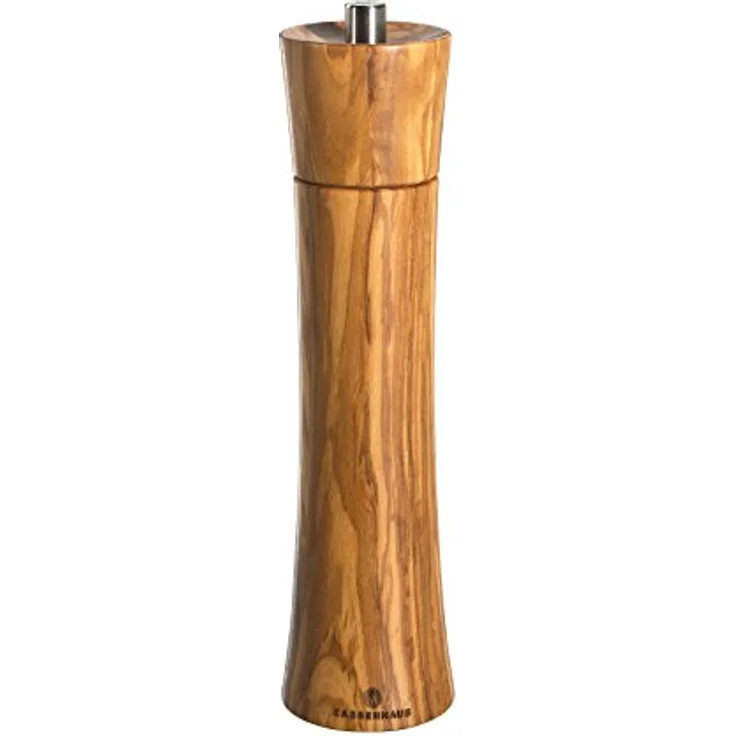 Zassenhaus Pfeffermühle Frankfurt 24 cm, Olivenholz mit stufenlos verstellbarem Hochleistungs-Keramikmahlwerk, befüllt