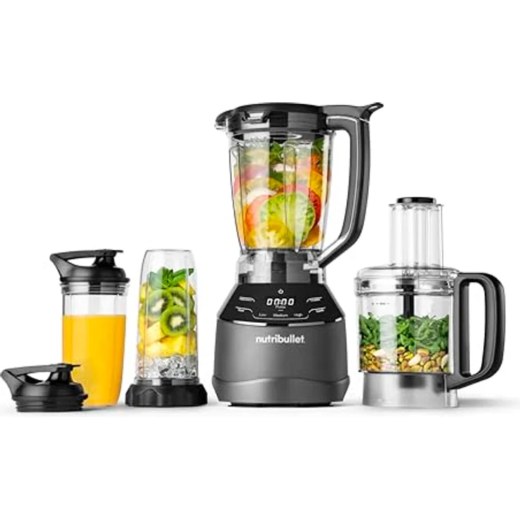 NutriBullet Triple Prep System Elektrischer Mixer 1500 Watt Leistung 3 in 1 Geräte Schwarz NBF580B – Bild 1