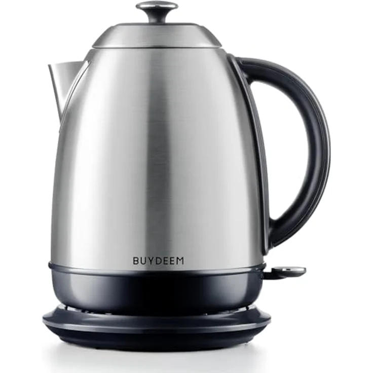 Buydeem K640, Elektrischer Wasserkocher aus Edelstahl mit 2400 Watt Leistung, 1,7 Liter Volumen, Silber – Bild 2