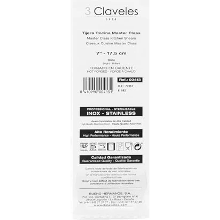 3 Claveles Master Class Küchenschere, rostfrei, 7 Zoll – Bild 5