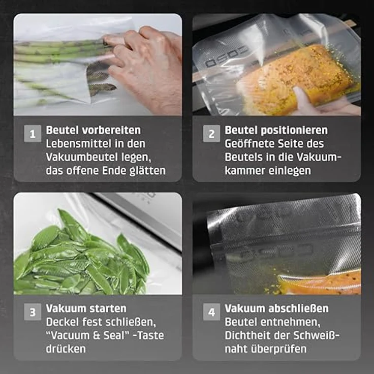 Caso Vakuumierer VRH 700 advanced Pro, 130W, Multi-Zyklus, bicolor, inkl. 1 Rolle 20 x 300 cm, 1 Rolle 28 x 300 cm – Bild 8