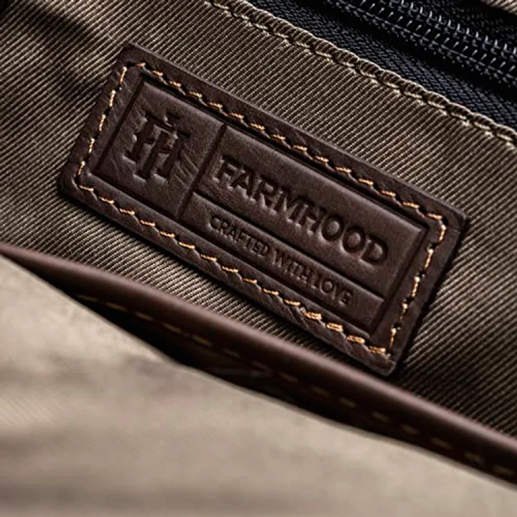 Farmhood Shopper Nashville, Leder mit Innenausstattung, zwei Steckfächern und Reißverschlussfach, braun – Bild 5