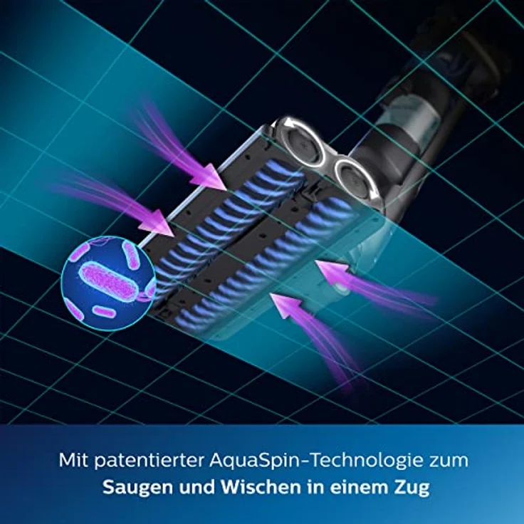 Philips XW9383/01 AquaTrio Cordless 9000 Series Waschsauger, 45 min Akkubetrieb, Akkuwechsel-Option, Nass- und Trockensaugen, schwarzgrau kupfer – Bild 3
