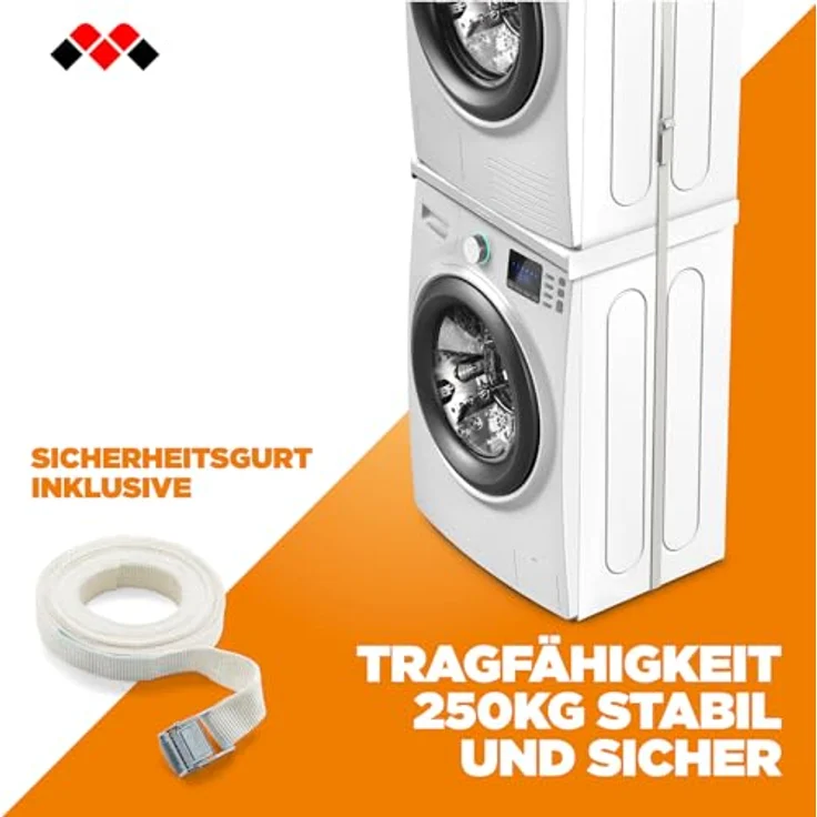 Meliconi Torre Slim L45, Universeller Zwischenbaurahmen für Waschmaschine und Trockner, platzsparendes Design – Bild 3