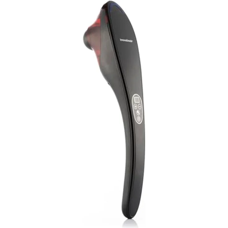 InnovaGoods® Wiederaufladbarer Handmassager Masfin, tief und entspannend, 5 austauschbare Köpfe, ideal für Zuhause und Arbeit, schwarz – Bild 2