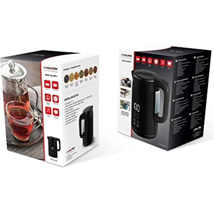 Kalorik TKG JK 2000 Wasserkocher, 2200 Watt, 1,7 Liter, kabellos, mit Display, Temperatureinstellung, Warmhaltefunktion, schwarz – Bild 4