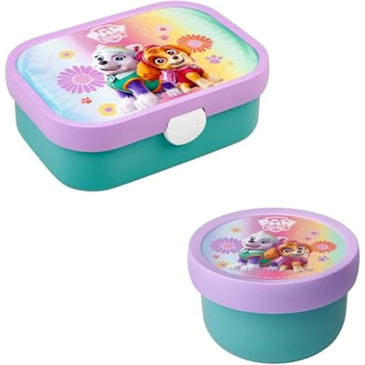 Mepal Kinder Obst- und Bento Box Campus meets Fruits Paw Patrol Girls | Spülmaschinenfest & BPA-frei 300 & 750 ml Mit Fächern, Gabel & Clip-Verschluss Perfekt für Snacks & Mahlzeiten – Bild 1