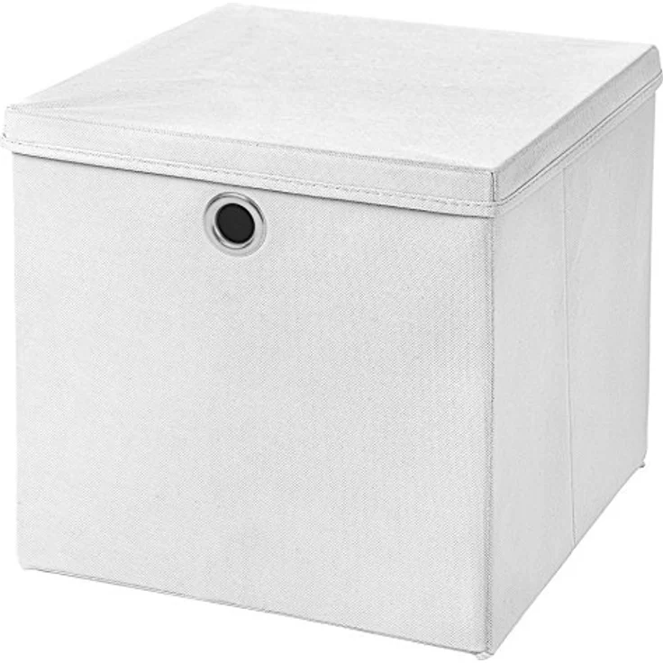 1 Stück Faltbox Weiß 28 x 28 x 28 cm Aufbewahrungsbox faltbar mit Deckel – Bild 1