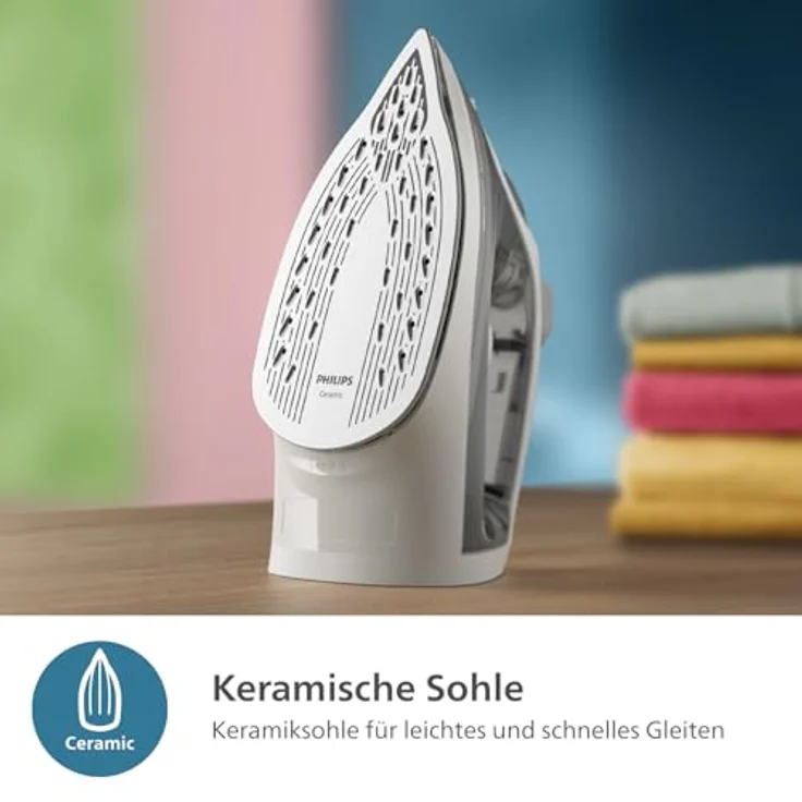 Philips 2000-Serie Dampfbügeleisen - Bis zu 25 g/min Dauerdampf. 2000W. 250 ml Wassertank. Schnelle Entknitterung. 4 Dampfstufen. Keramiksohle. Leichtes Gewicht für Leichtes Bügeln. Grau (DST2020/80) – Bild 5