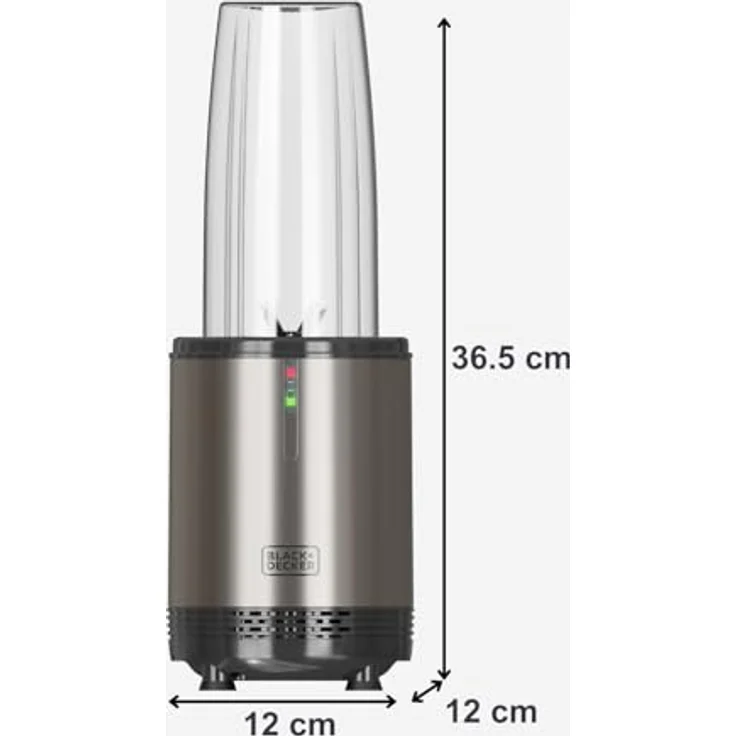 Black & Decker BXJBA1203E, Standmixer mit 1000 Watt Leistung, 700 ml Tritan-Behälter und Edelstahlklingen, spülmaschinenfest – Bild 8