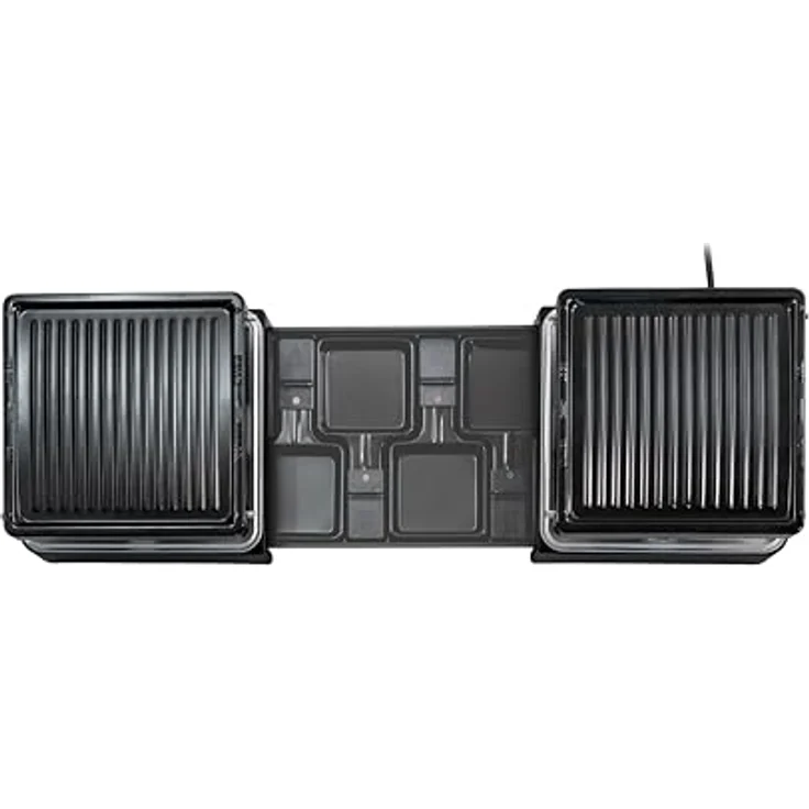 Unold 48755 Raclette Extendable, Party Grill für 8 Personen, 1.300 Watt Elektro-Tischgrill mit zwei separaten Grillflächen, Schwarz – Bild 5