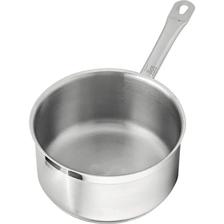 ILIOS Kochkunst Stielkasserolle flach, 24 cm, 5 Liter, induktionsgeeignet, aus Edelstahl