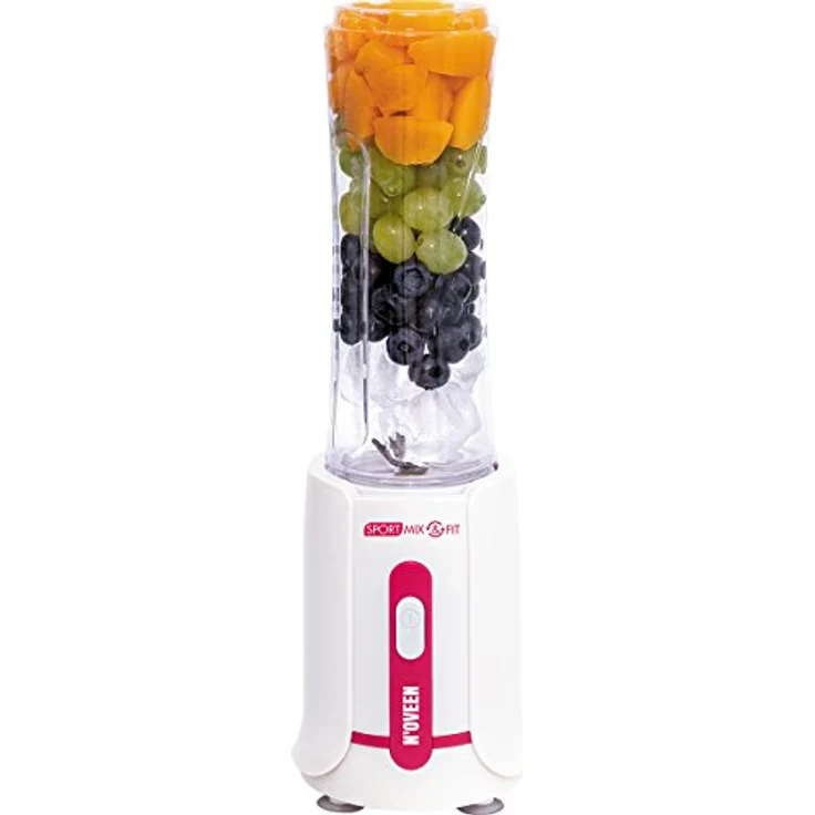 NOVEEN Mini Standmixer Smoothie Maker, Blender (300 Watt) inkl. 2 Trinkflaschen (pink) – Bild 1