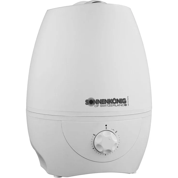 Sonnenkönig Bilbao, Luftbefeuchter mit Ultraschall-Vernebler, 5 l Tank, 360°-Düsenrotation, Weiss