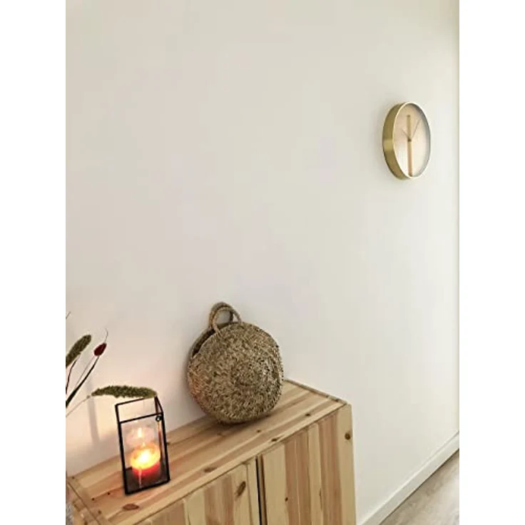 NeXtime Wanduhr Essential Gold Dia. 34cm Aluminium Weiß, Tolles Design – Bild 5