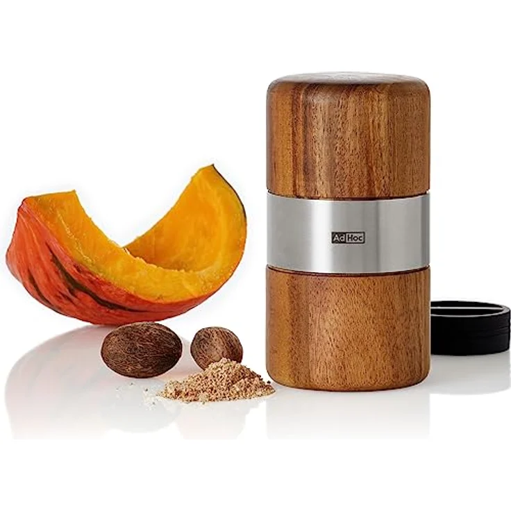 AdHoc PM70 Muskatmühle Muskato | innovative Holzmühle für edle Muskatnüsse | mit original PreciseCutDuo - einer messerscharfen Klinge aus Edelstahl – Bild 2