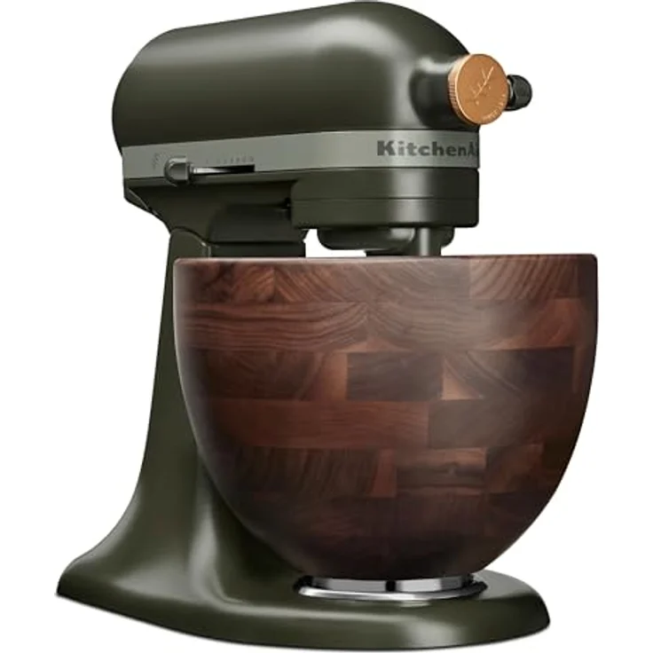 KitchenAid Artisan 4,7 Liter Küchenmaschine 5KSM180WSEEG- Design Edition: Evergreen, Walnussholzschüssel, Edelstahl-Rührwerkzeuge in Grün – Bild 3