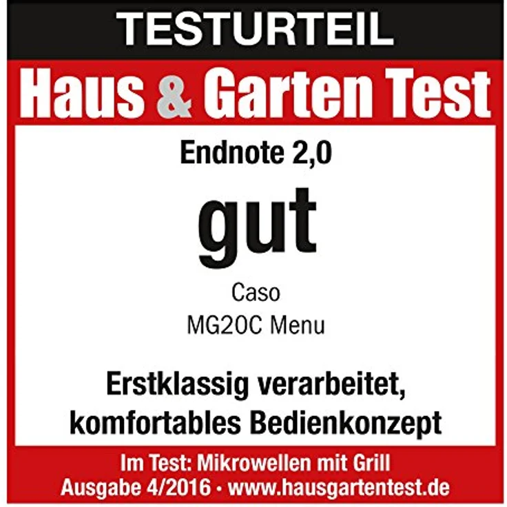 Caso MG20Ceramic menu 2in1 Design Mikrowelle & Grill, Standgerät, 20 Liter Garraum, größere Nutzfläche durch flachen Keramikboden, Garen auf zwei Ebenen, 800 Watt Mikrowelle, 1000 Watt Grill – Bild 4