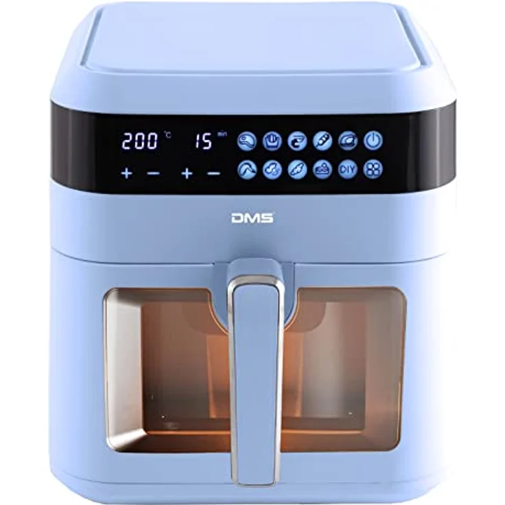 DMS XXXL 7 Liter Heißluftfritteuse fettfrei und ohne Öl | inkl. 10 Programmen und digitalem Touch Display | Timer | HFG-7 (Blue) – Bild 1
