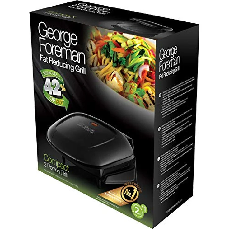 George Foreman 18840-56 Fitnessgrill Compact, 18 x 13 cm große Grillfläche, schwarz – Bild 3