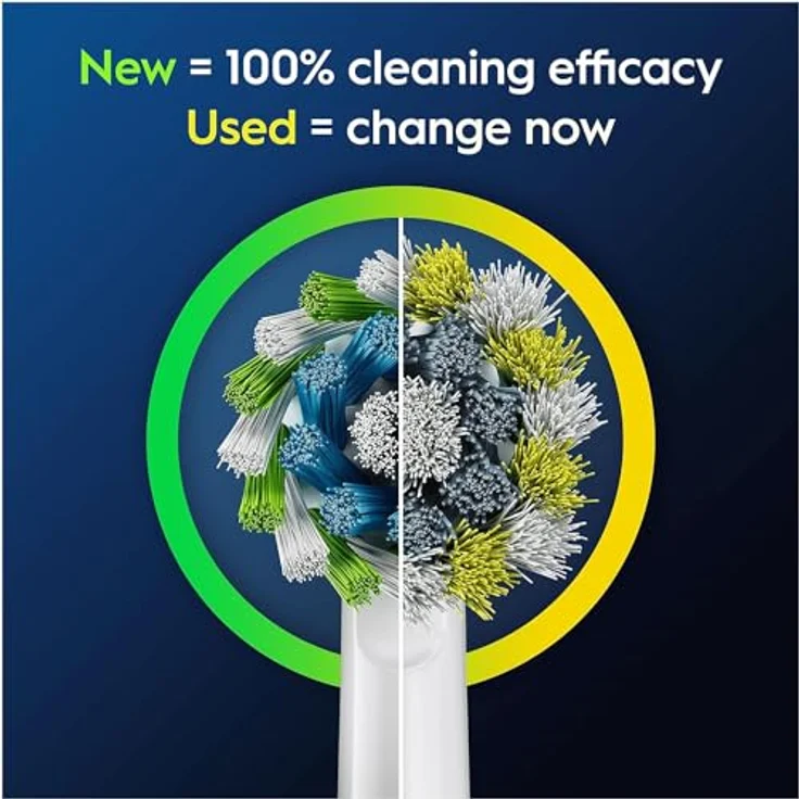Oral-B Pro Cross Action, Elektrische Zahnbürstenköpfe mit X-Borsten für tiefere Plaque-Entfernung, 8 Stück, Weiß – Bild 4