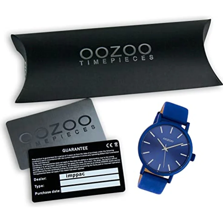 Oozoo Damenuhr C10452, 42 MM mit Lederarmband in Blau, modernes Design und Japanisches Quarzwerk – Bild 5
