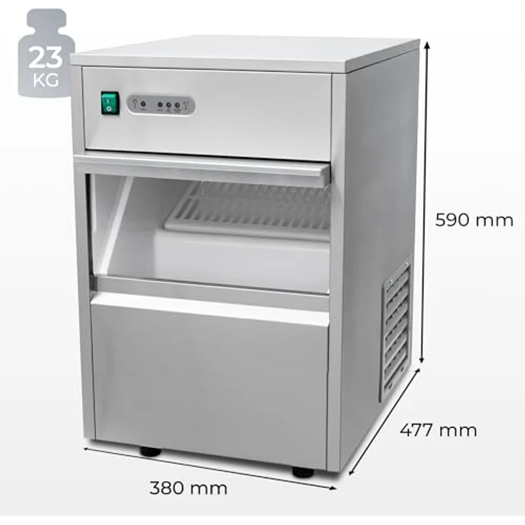 KLAMER Eiswürfelmaschine Gastro, 20 kg/24h, vollautomatisch, hygienischer Edelstahl, verschließbar, für Gastronomie – Bild 8