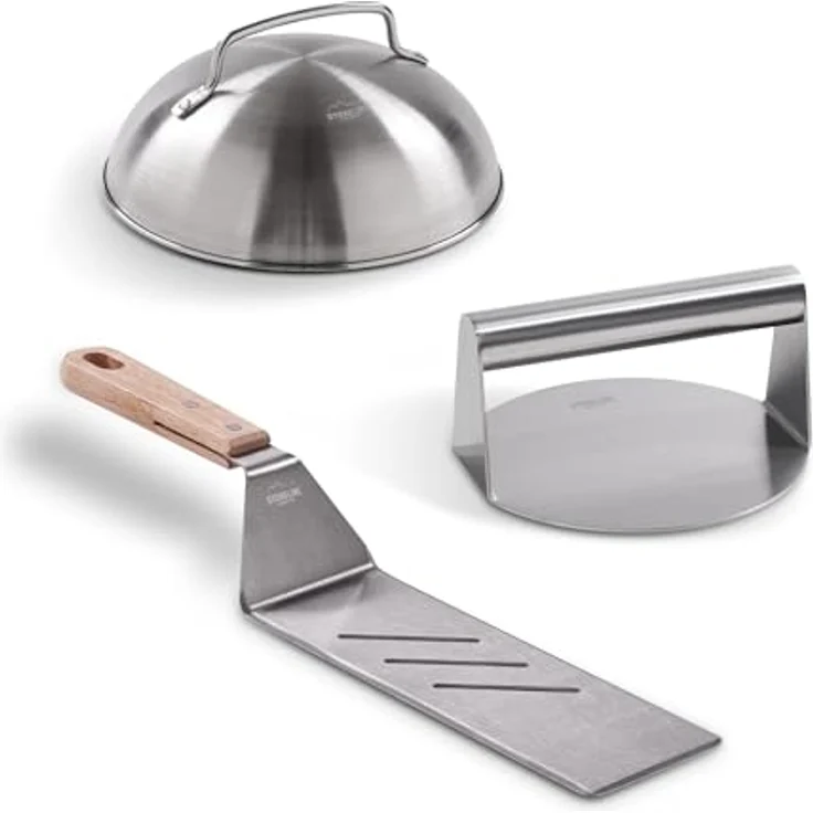 STONELINE Burger Smasher Set, 3 teilig, inkl. Burgerglocke, Wender und Burger Smasher – Bild 1