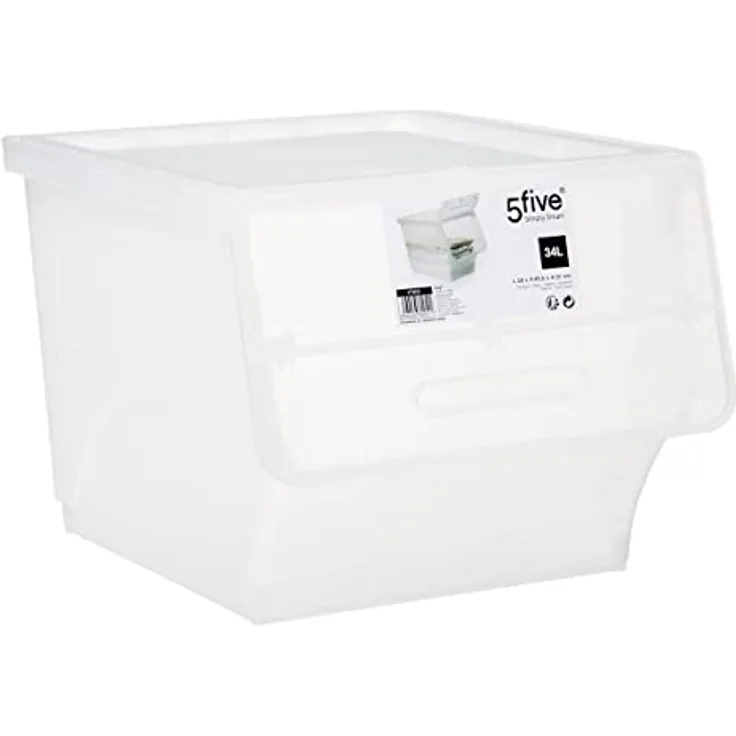 5 five simply smart Durchsichtige plastikbox mit frontöffnung 34l