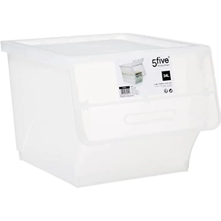5 five simply smart Durchsichtige plastikbox mit frontöffnung 34l – Bild 1