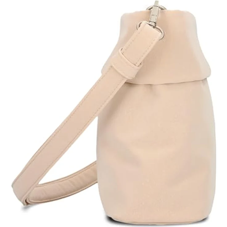 ZWEI Mademoiselle.M Schultertasche Umhängetasche, grau, aus strapazierfähigem Polyurethan mit Reißverschlussfach und verstellbarem Umhängeriemen, 25cm x 10cm x 23cm – Bild 5