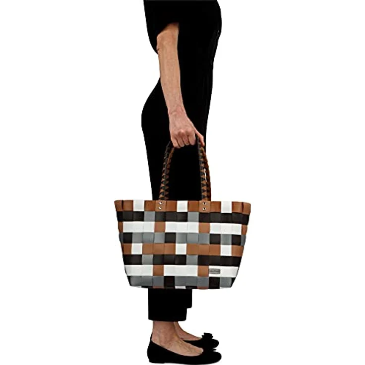 normani Einkaufstasche geflochten mit Henkeln, 20 Liter Volumen, extra robust aus 70% recyceltem Material, Farbe Classic/Earth – Bild 3