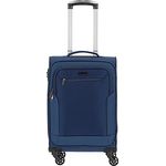 D&N Travel Line 6804 Koffer, 55 cm, 35L, blau, Bordgepäck Trolley mit Leichtlaufrollen und Teleskopgestänge