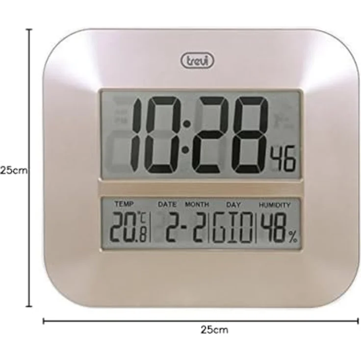 Trevi OM 3520 D, Digitale Wanduhr mit 23.50 cm LCD-Display, modernes Design mit 12/24 Stunden-Format – Bild 4