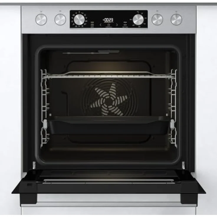 Gorenje Einbauherd-Set Heißluft Inox Set 4, 77L Backofen mit Glaskeramik-Kochfeld, ExtraSteam, EcoClean, AirFry, PizzaMode, PerfectGrill, GentleClose & Open, Teleskopauszüge, Inox-Look – Bild 5