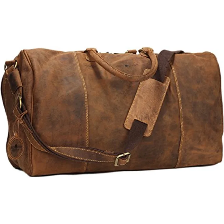 Greenburry Vintage Reisetasche, 100% Leder, 42 cm x 23 cm x 38 cm, braun