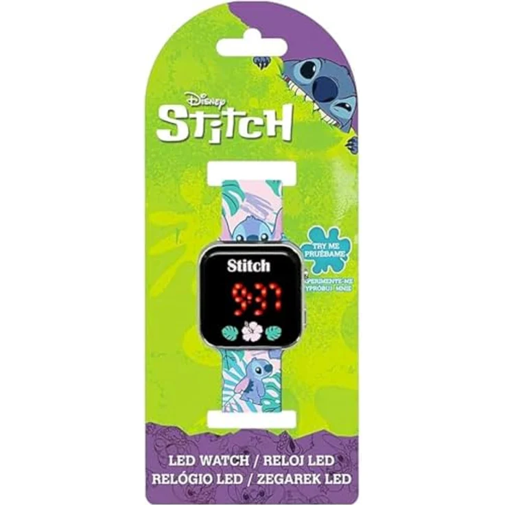 Kids Licensing LED-Digitaluhr für Kinder mit Stitch-Design, Zeit- und Datumsanzeige, langlebige Batterie, bescherte Wasserbeständigkeit – Bild 4