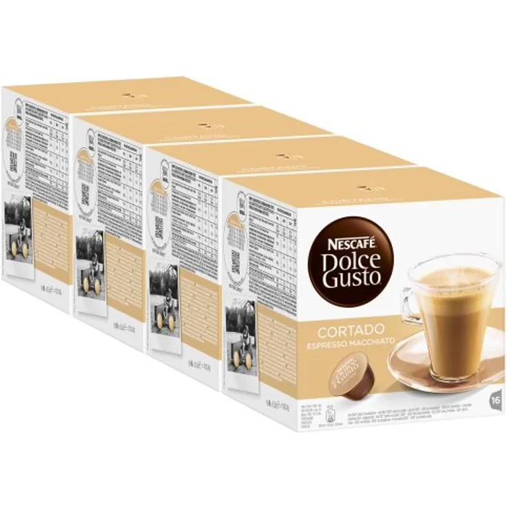 Nescafé Dolce Gusto Cortado Espresso Macchiato, Kaffee, Kaffeekapsel, 4er Pack, 4 x 16 Kapseln