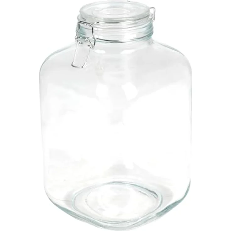 BURI Drahtbügelglas 4,8 Liter 6er Set, luftdichte Einmachgläser für Lebensmittelaufbewahrung, transparent – Bild 1