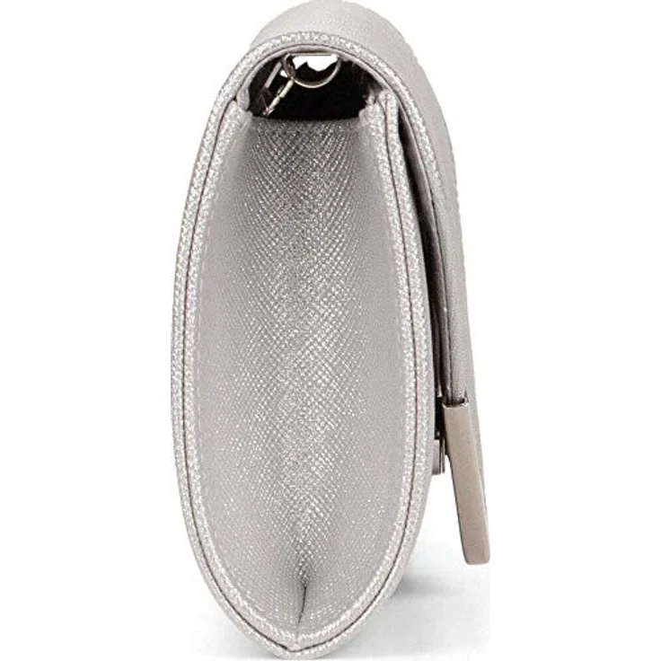 Tamaris Clutch Amalia, geräumige Umhängetasche mit Magnetverschluss und abnehmbarer Kette, Silber – Bild 4