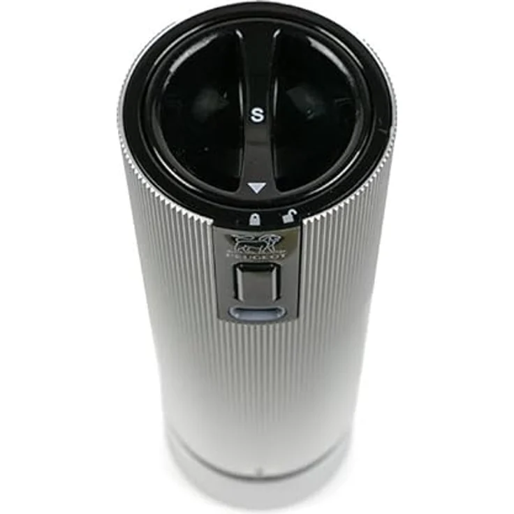 PEUGEOT - Wiederaufladbare elektrische u‘Select-Salzmühle Line 15 cm + Steinsalz - 6 voreingestellte Mahlgrade - Aluminium – Bild 2