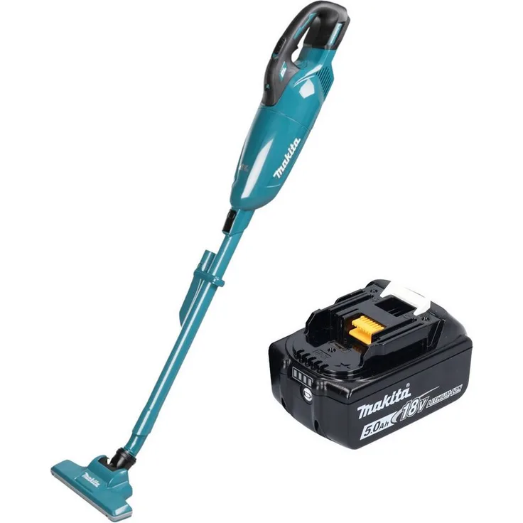 Makita DCL 283 F, Akku-Handstaubsauger 18 V mit 5,0 Ah Akku, 0,73 l Behälter, beutellos, leise, ohne Ladegerät
