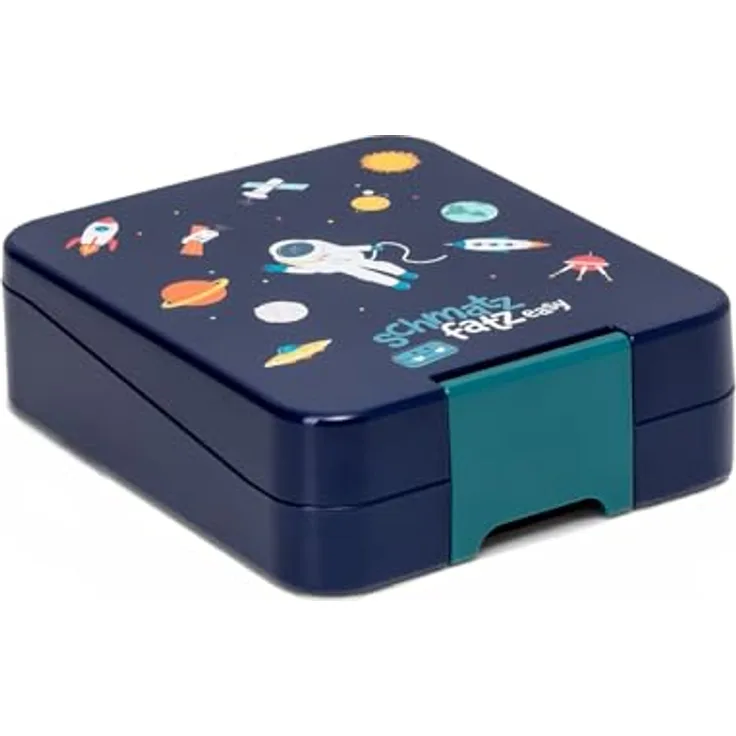 Klarstein schmatzfatz easy Snackbox 4 Fächer, luftdicht und spülmaschinengeeignet, 18 x 15 x 5 cm