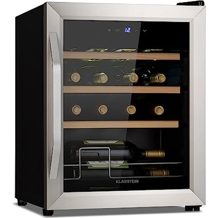 Klarstein Vinamour 16 Uno Weinkühlschrank, freistehend, silber, 16 Flaschen, Energieklasse G – Bild 2