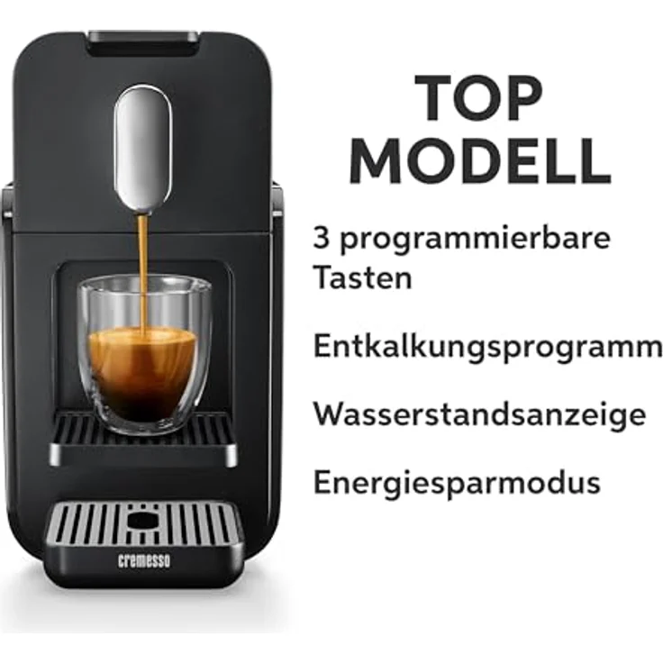CREMESSO Kaffeekapselautomat Cremesso Brava Graphite Black mit XL Wassertank und 19 bar Druck – Bild 4