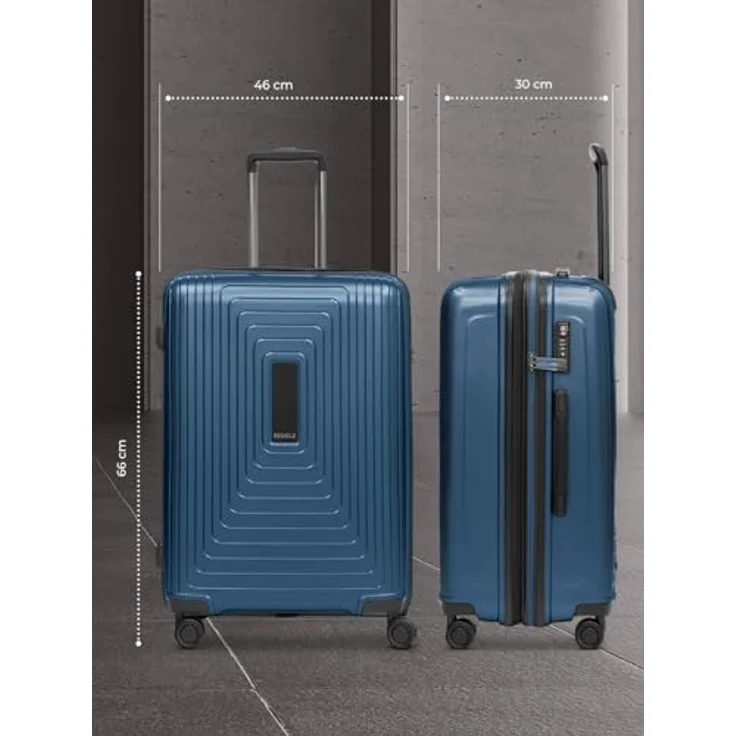 REDOLZ Mittelgroßer Hartschalen M+ Trolley | 46 x 30 x 66 cm | Koffer mit Dehnfalte von 82 auf 97 Liter | Ultra-leicht nur 3,7 kg (Essentials 14) – Bild 2