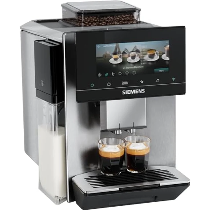Siemens Kaffeevollautomat EQ900 plus, Edelstahl, 6.8'' TFT-Display, automatisches Reinigungssystem, 41 Heiß- und Kaltgetränke, XL-Getränke für To-Go-Becher, TQ923EZ3 – Bild 1