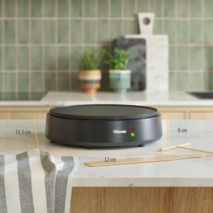 Tristar Crêpe-Maker BP-2627 - 30 cm - 1200 W - Antihaftbeschichtung - 10 Heizstufen - BPA-frei - inkl. Spatel & T-Stick – Bild 2