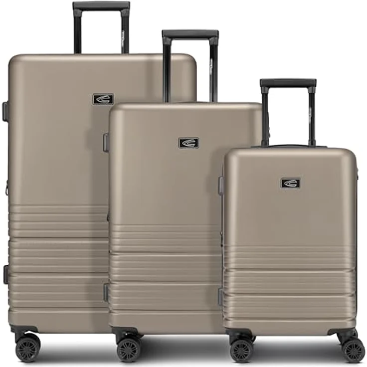 camel active Koffer-Set Hanoi, 3-teiliges Reise-Trolley Set aus stoßfestem ABS, erweiterbar mit Teleskopgriff, große Koffergröße 47 x 30 x 78 cm, ideal für Damen und Herren – Bild 1
