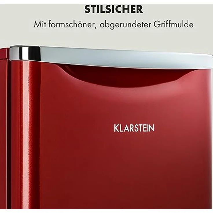 Klarstein Yummy - Kühlschrank mit Gefrierfach, 90L, 8L Gefrierfach, leise 41dB, rot – Bild 3